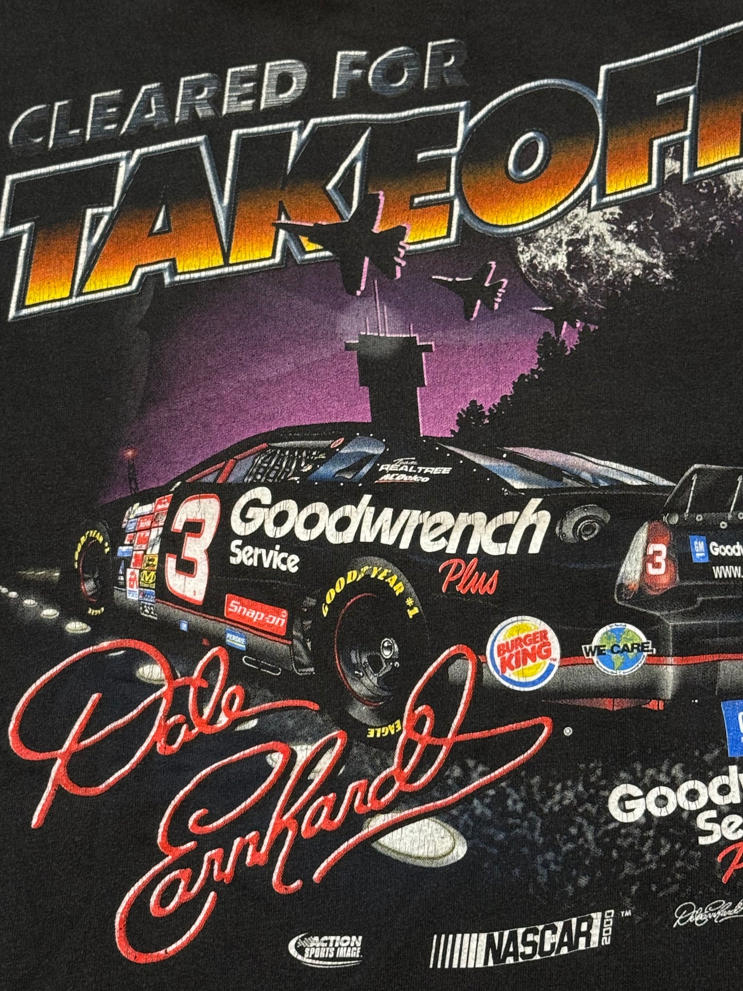 Vintage Chase Authentics rare Dale Earnhardt jet black attack NASCAR T-shirt -Medium