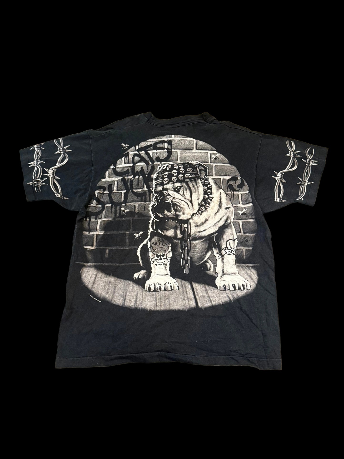 Liquid Blue gangster Bulldog black AOP-XL