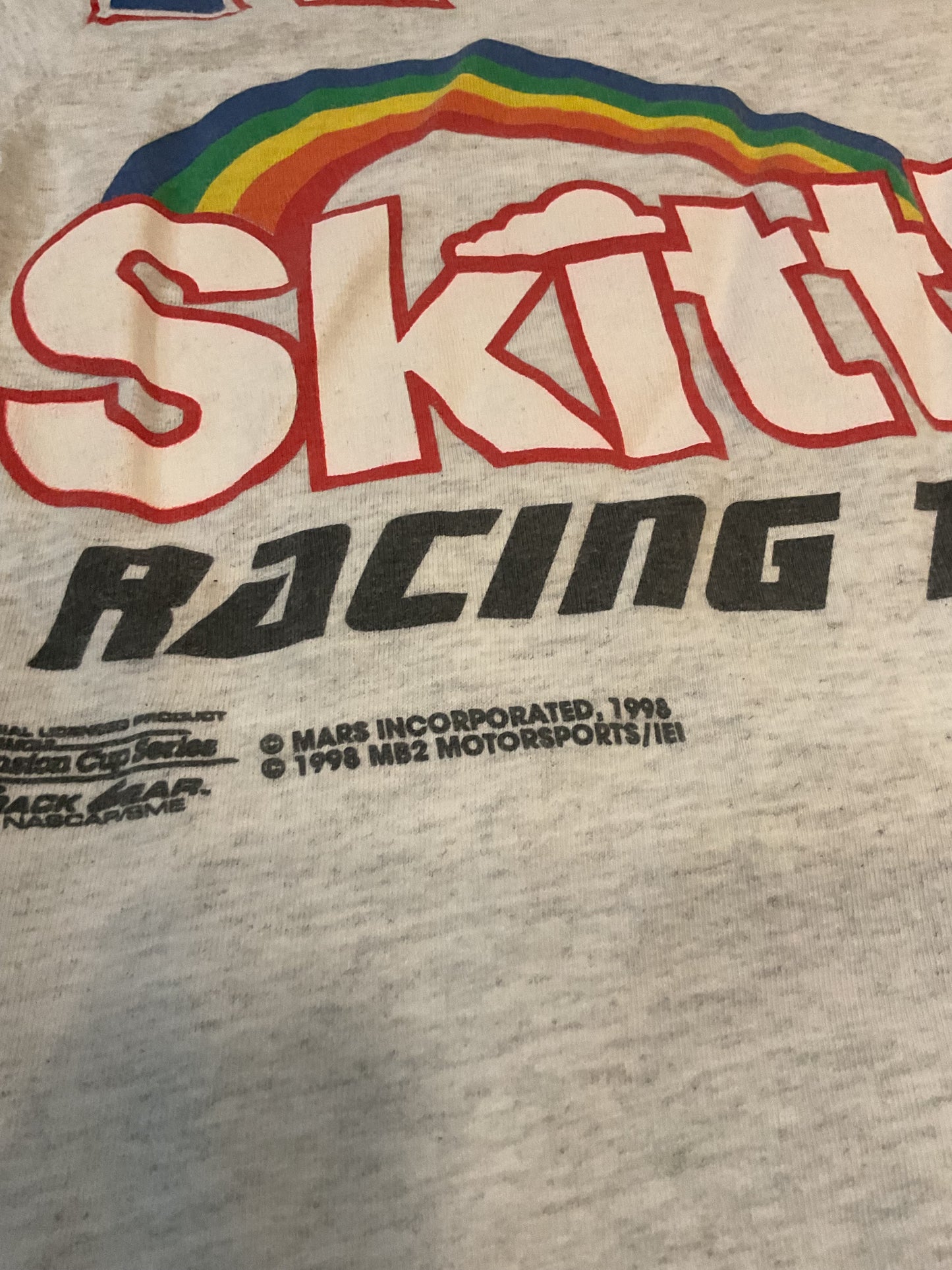 Vintage 1998 NASCAR Ernie Irvin all over print SKITTLES sponsor SZ-Large