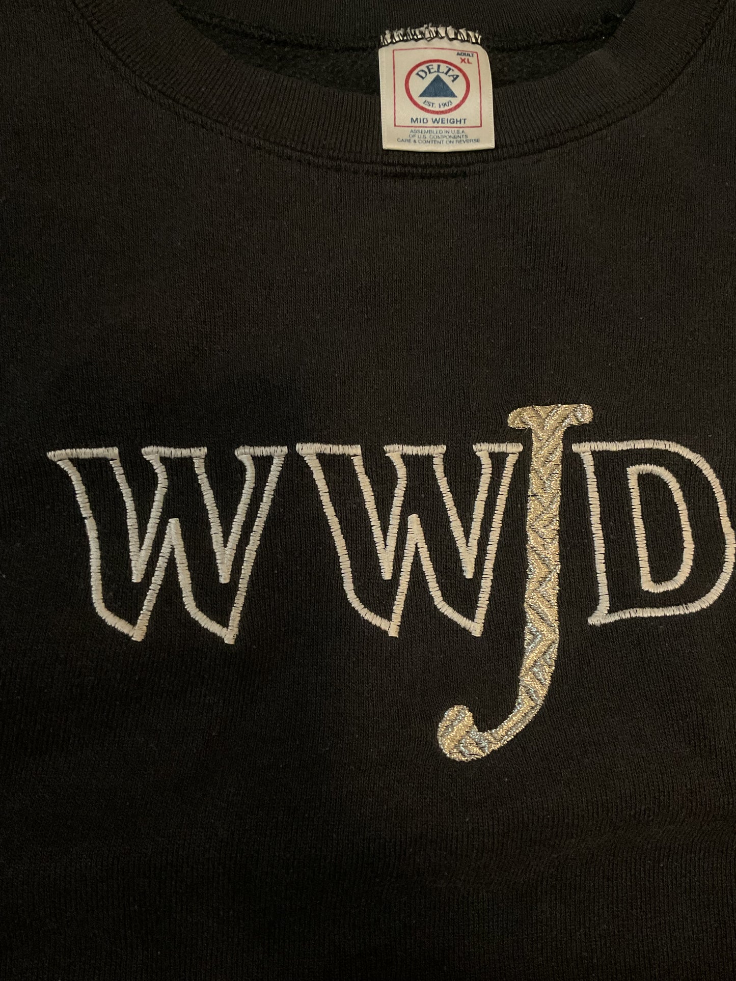 Vintage WWJD black Dlta- XL