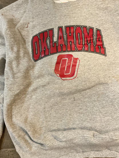 ￼Vintage 80s Box Logo Sooners Crewneck XL