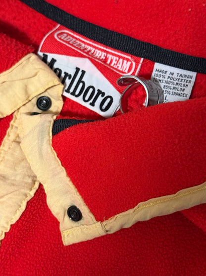 Vintage Marlboro Adventure team, red fleece snap Pullover-L
