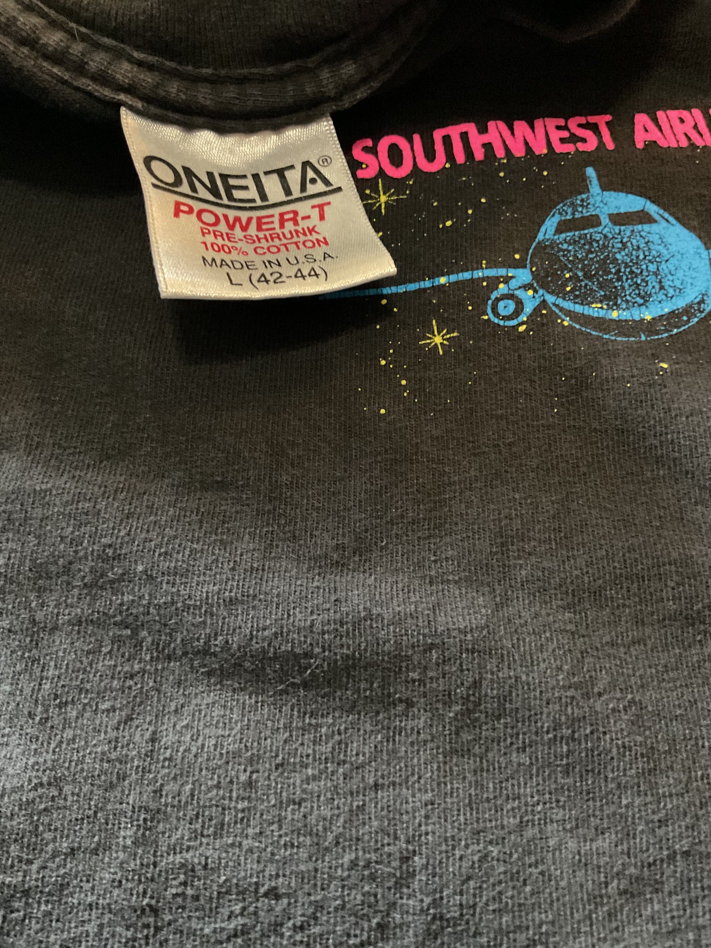 90s Single Stitch BLACK Southwest Airlines - Large