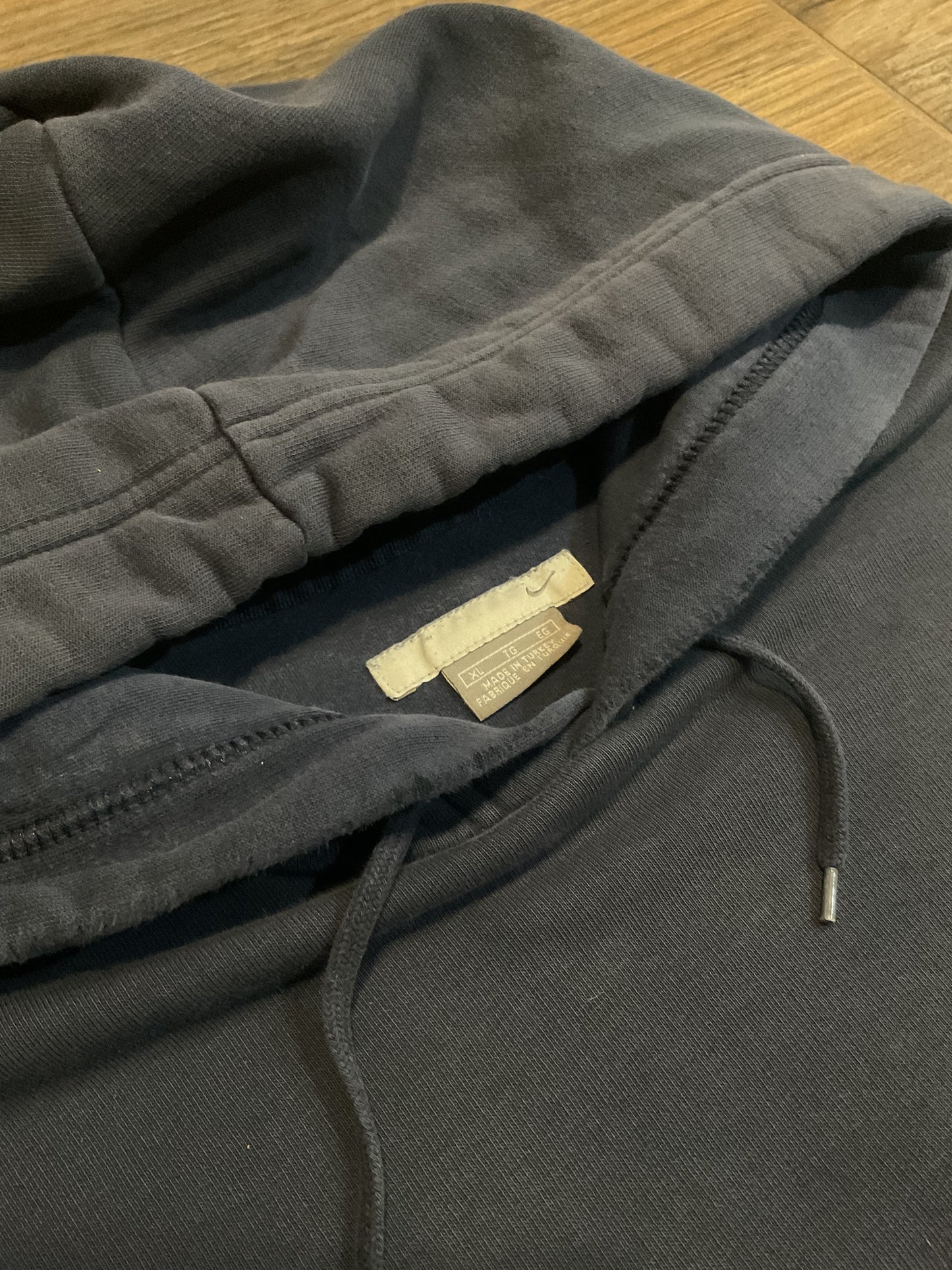 Y2K Nike navy distressed hoodie-XL