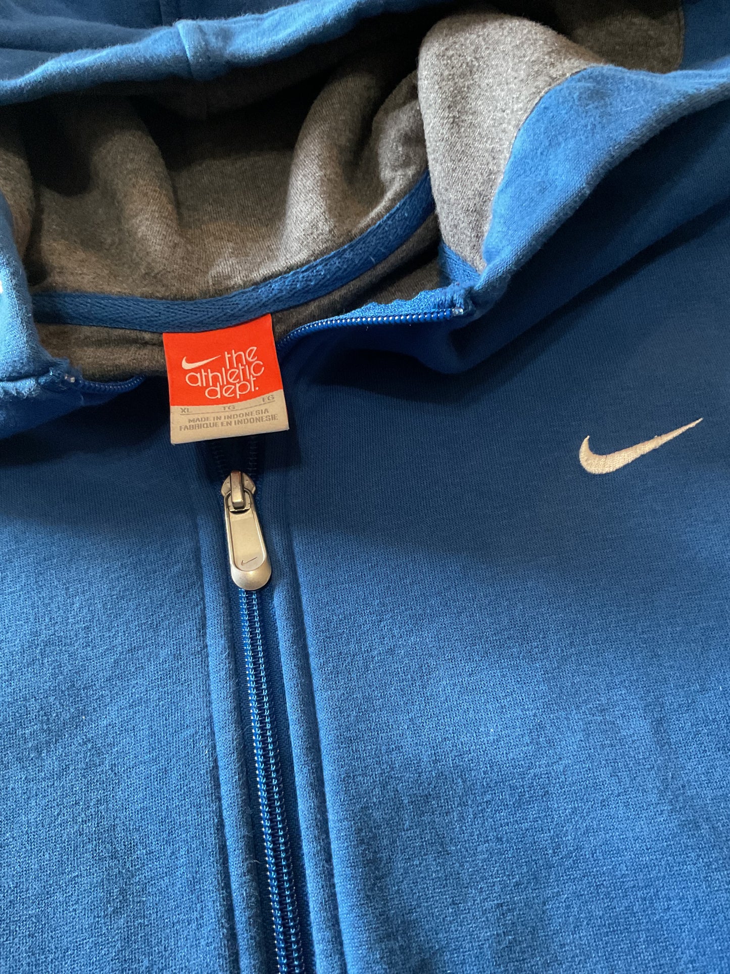Y2K Nike BLUE zip-up hoodie greater shape - XL