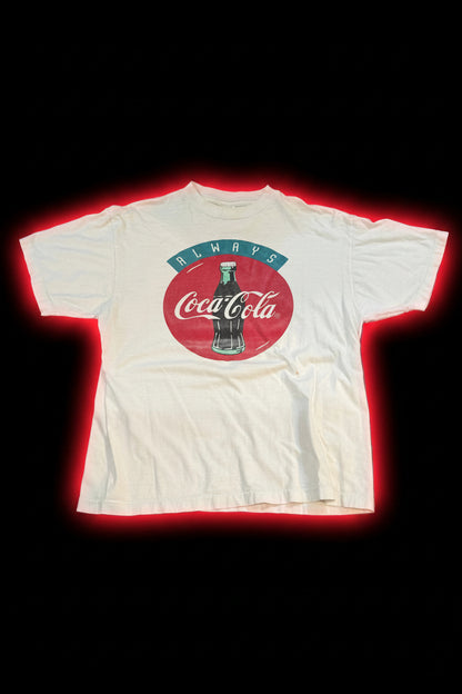 90s white bottle CocaCola Tshirt- XL