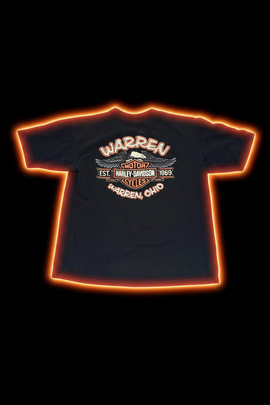 Black Single stitch 90s Harley Davidson RPMS “THINK FAST”- Large