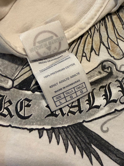 2000s long sleeve Arkansas white biker Tee-L