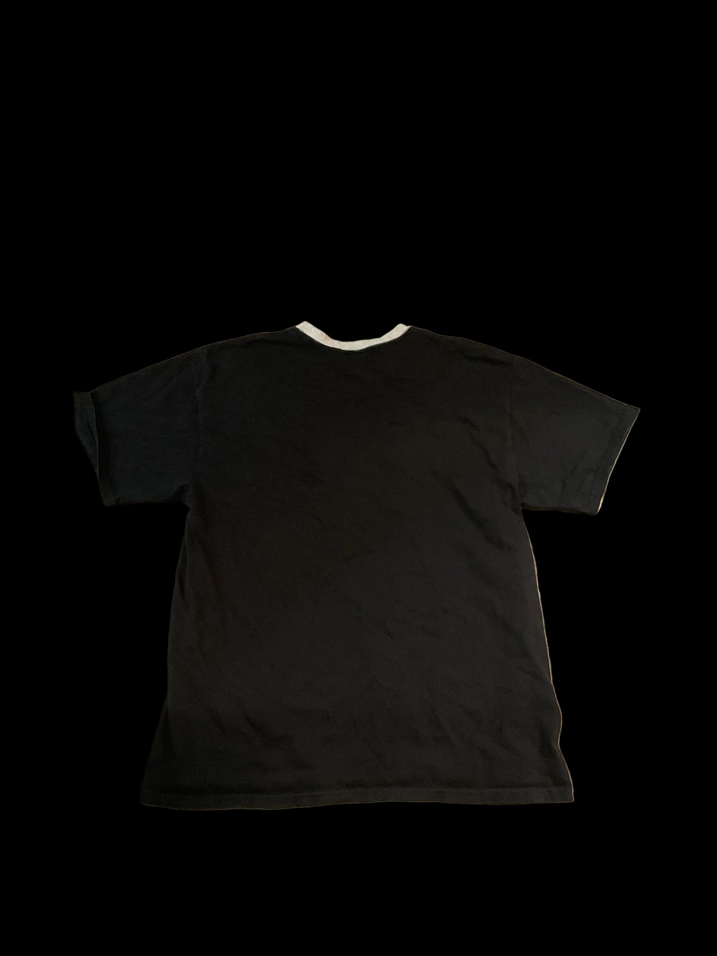 Y2K black gray collar lined T-shirt/XL