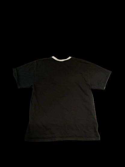Y2K black gray collar lined T-shirt/XL