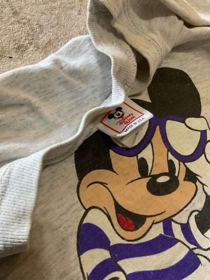 vintage 90s Disney wear Mickey Mouse purple glasses, striped shirt size- Large