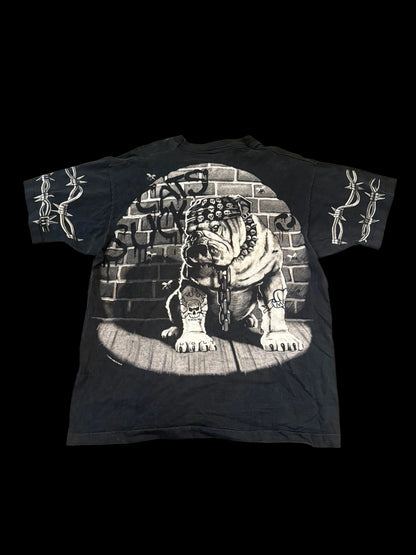 Liquid Blue gangster Bulldog black AOP-XL