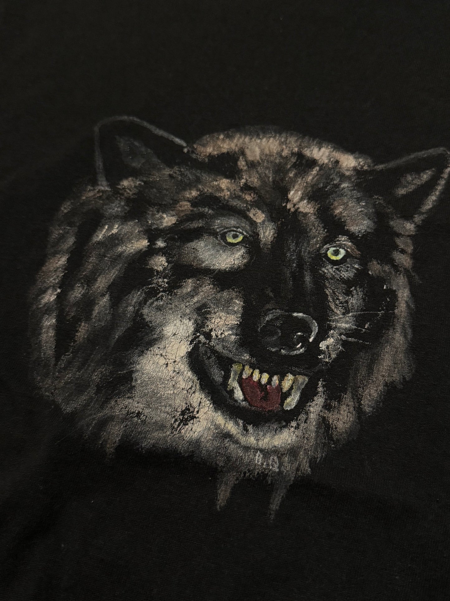Vintage black, single stitch women’s medium wolf, blackout tee