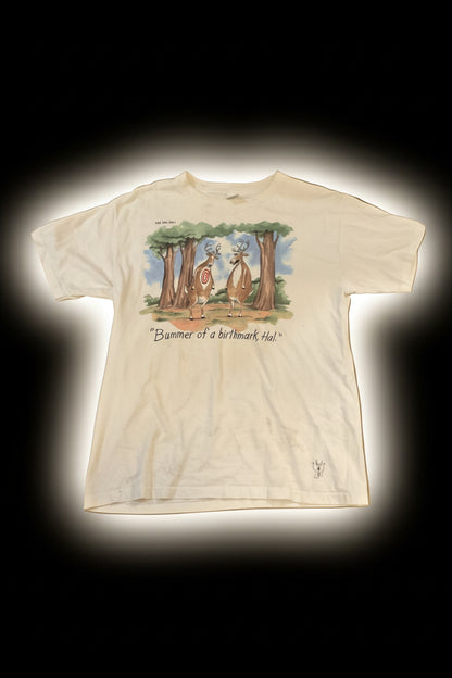 Vintage 1989 Far side Bummer Birthmark Hal Comic TShirt -XL