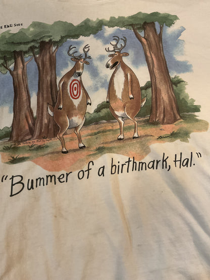 Vintage 1989 Far side Bummer Birthmark Hal Comic TShirt -XL