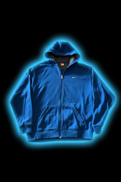 Y2K Nike BLUE zip-up hoodie greater shape - XL
