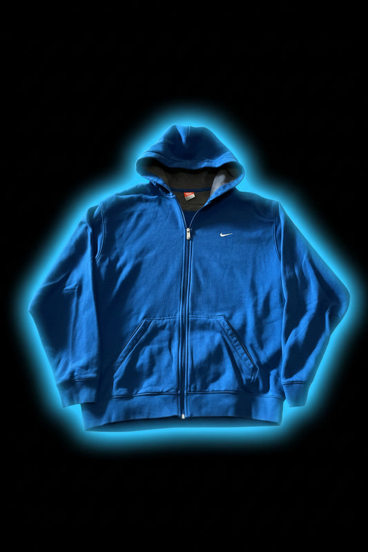 Y2K Nike BLUE zip-up hoodie greater shape - XL