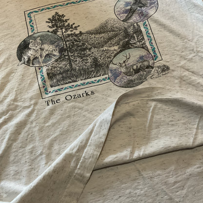 Vintage 90s Ozark Nature Wolf T-shirt- Large
