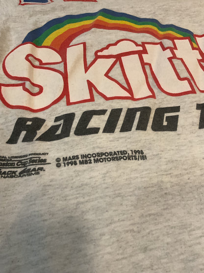 ￼ Vintage 1998 NASCAR Ernie Irvin all over print SKITTLES sponsor SZ-Large