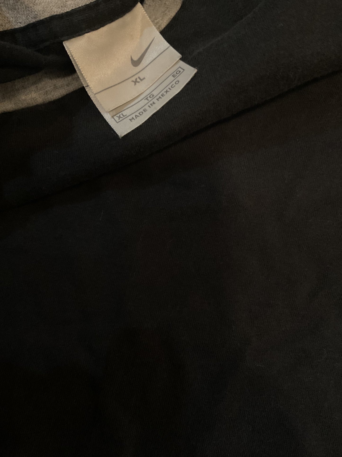 Y2K black gray collar lined T-shirt/XL
