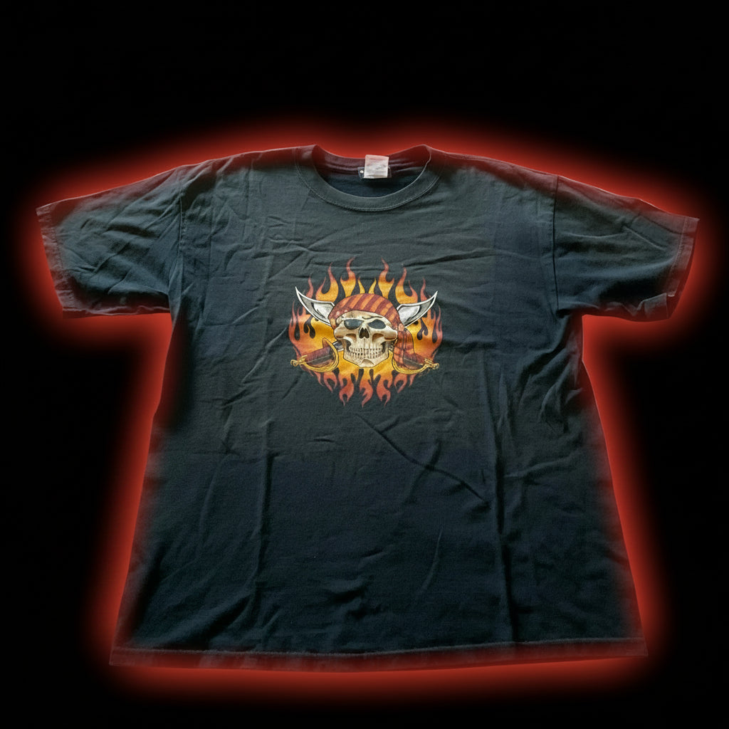 Vintage Pirate and flame good natural sun fade - L