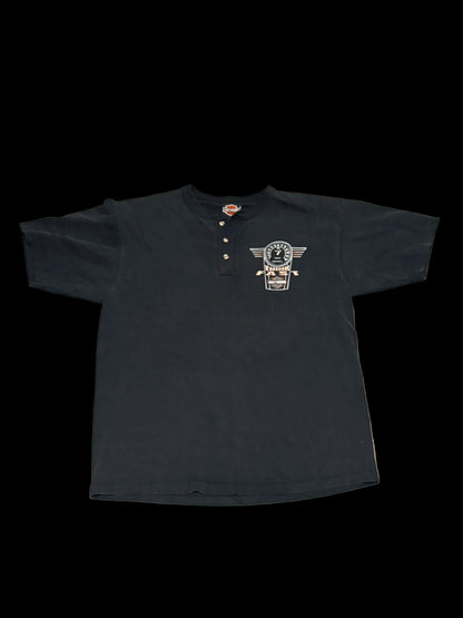 Black Single stitch 90s Harley Davidson RPMS “THINK FAST”- Large