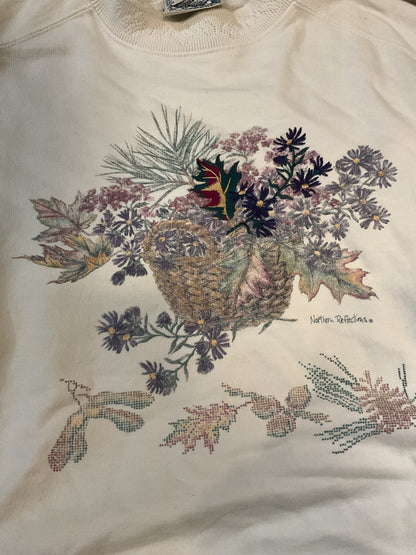 Vintage Northern Reflection floral Flower crewneck ￼- L