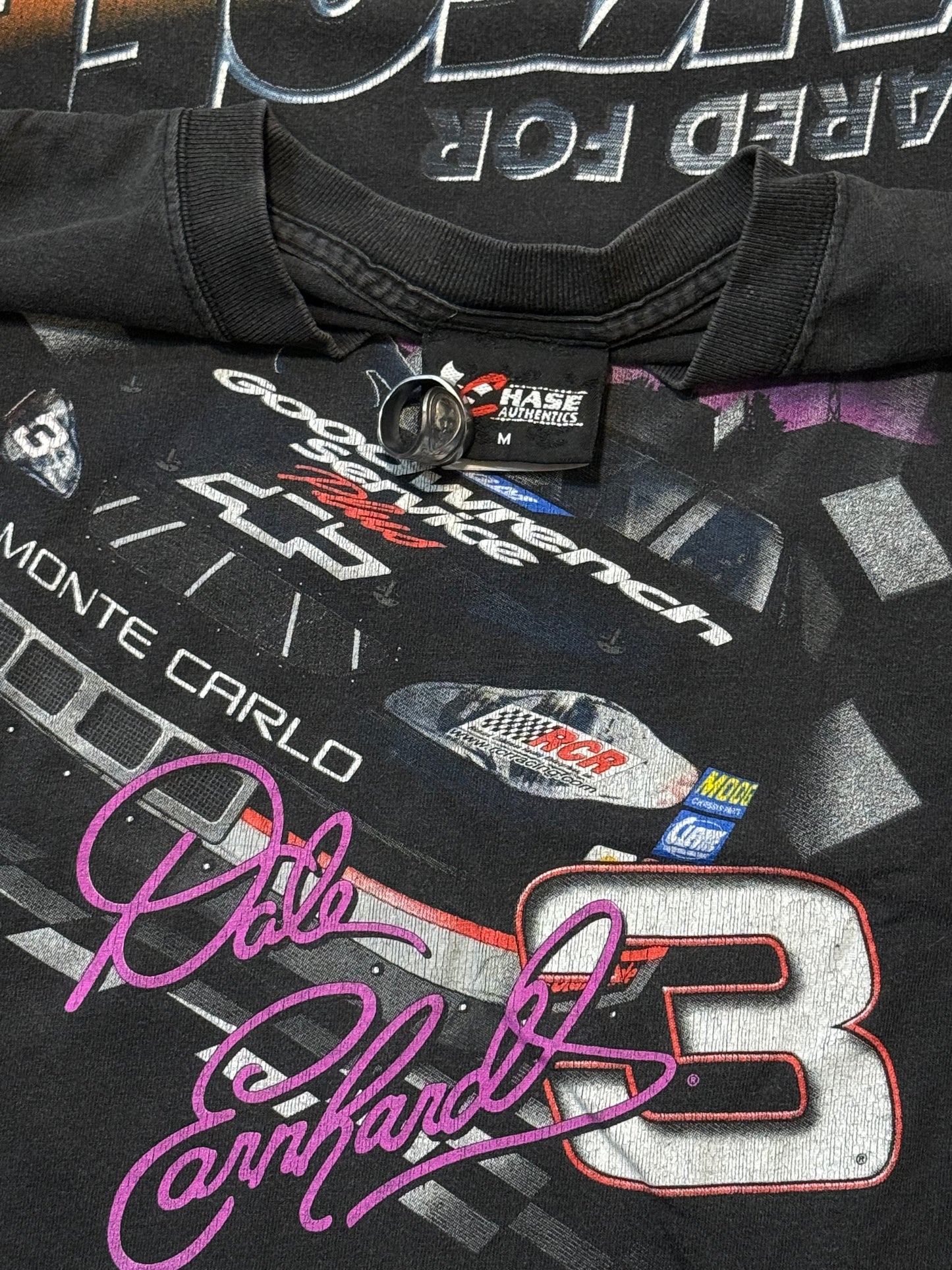 Vintage Chase Authentics rare Dale Earnhardt jet black attack NASCAR T-shirt -Medium