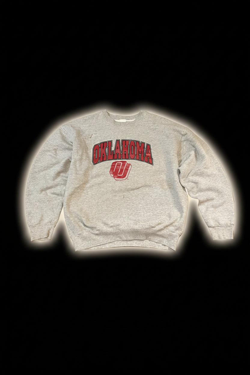 ￼Vintage 80s Box Logo Sooners Crewneck XL