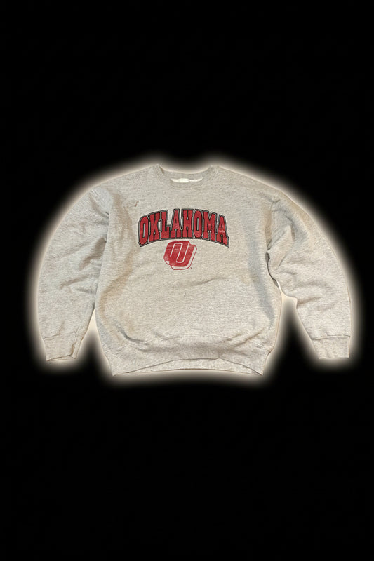 ￼Vintage 80s Box Logo Sooners Crewneck XL