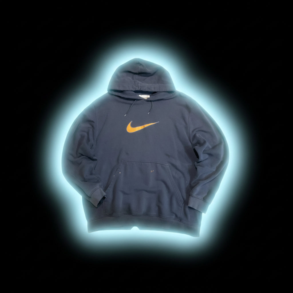 Y2K Nike navy distressed hoodie-XL