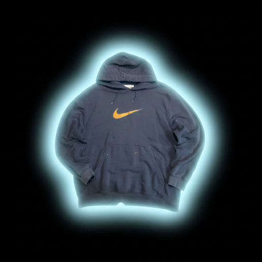 Y2K Nike navy distressed hoodie-XL