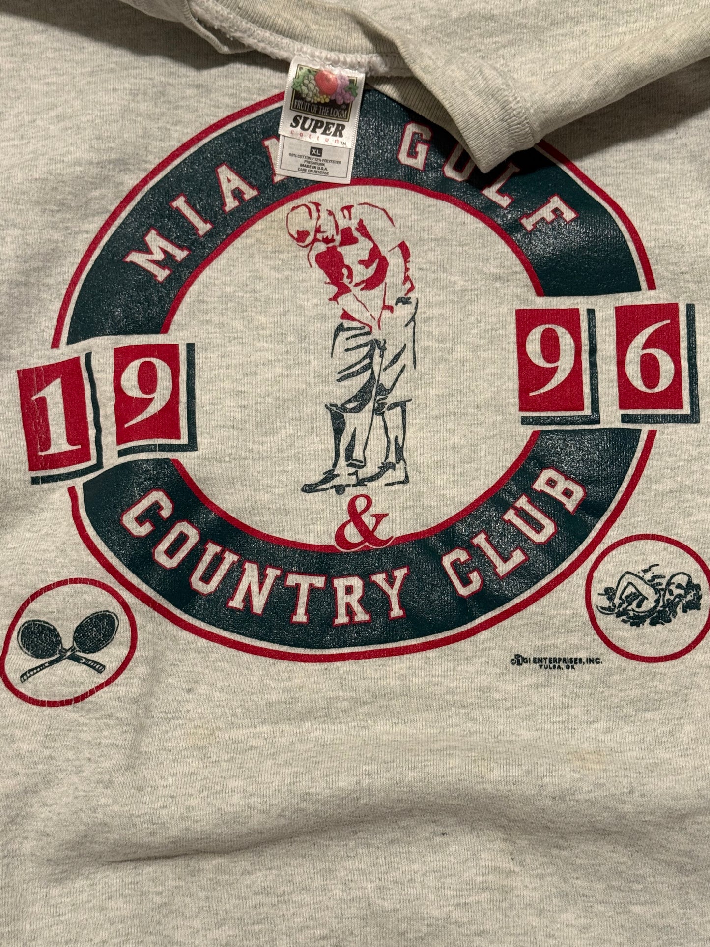 Vintage 1997 Miami golf country club crewneck -XL