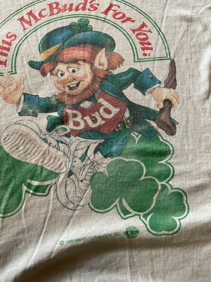 Vtg 1989 Budweiser LEPRECHAUN T-shirt - XL