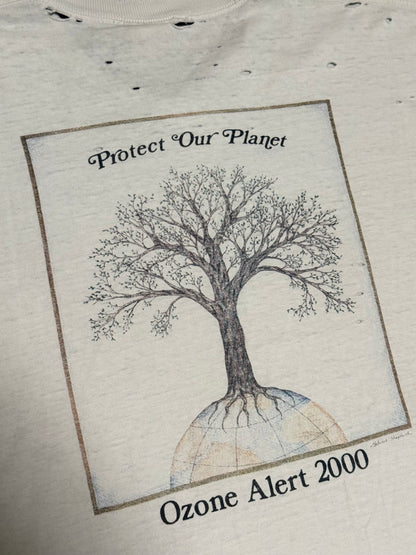 Vintage Distressed thrashed y2k “ozone alert, protect our planet” men’s XL