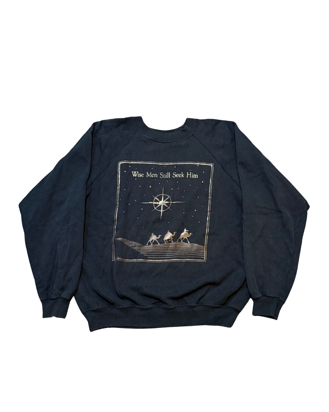 Wise men still seek him black (Jesus crewneck)-XL