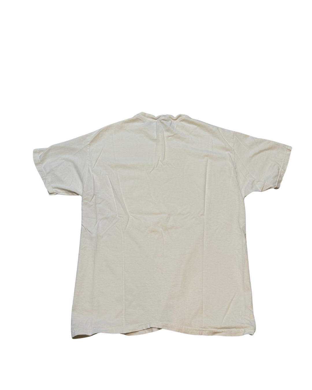White distressed 90s The Beach Patrol (kitty tee) -L