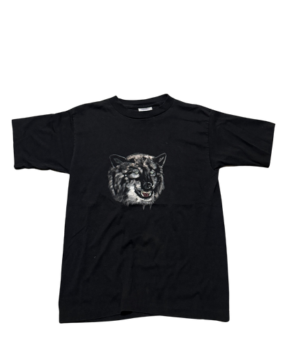 Vintage black, single stitch women’s medium wolf, blackout tee