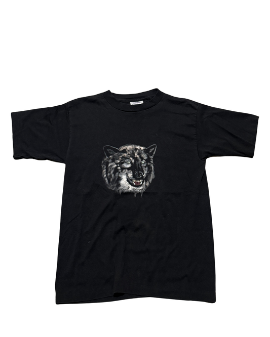 Vintage black, single stitch women’s medium wolf, blackout tee
