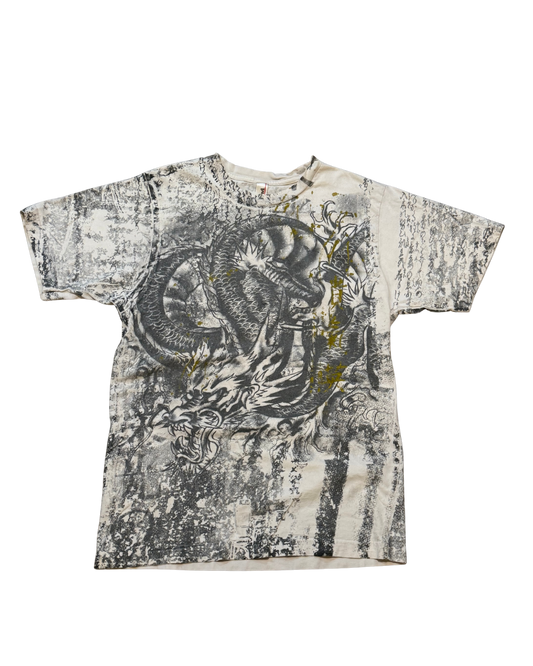 Affliction style Japanese dragon all over print –M