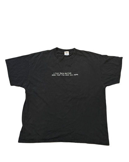 Grunge Style Vintage Delta Pro Weight “I feel much better now that I’ve lost all hope” T-shirt.-XL