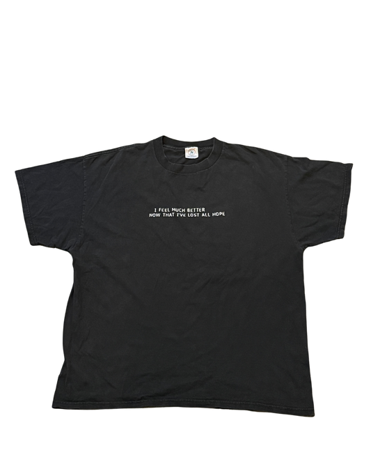 Grunge Style Vintage Delta Pro Weight “I feel much better now that I’ve lost all hope” T-shirt.-XL