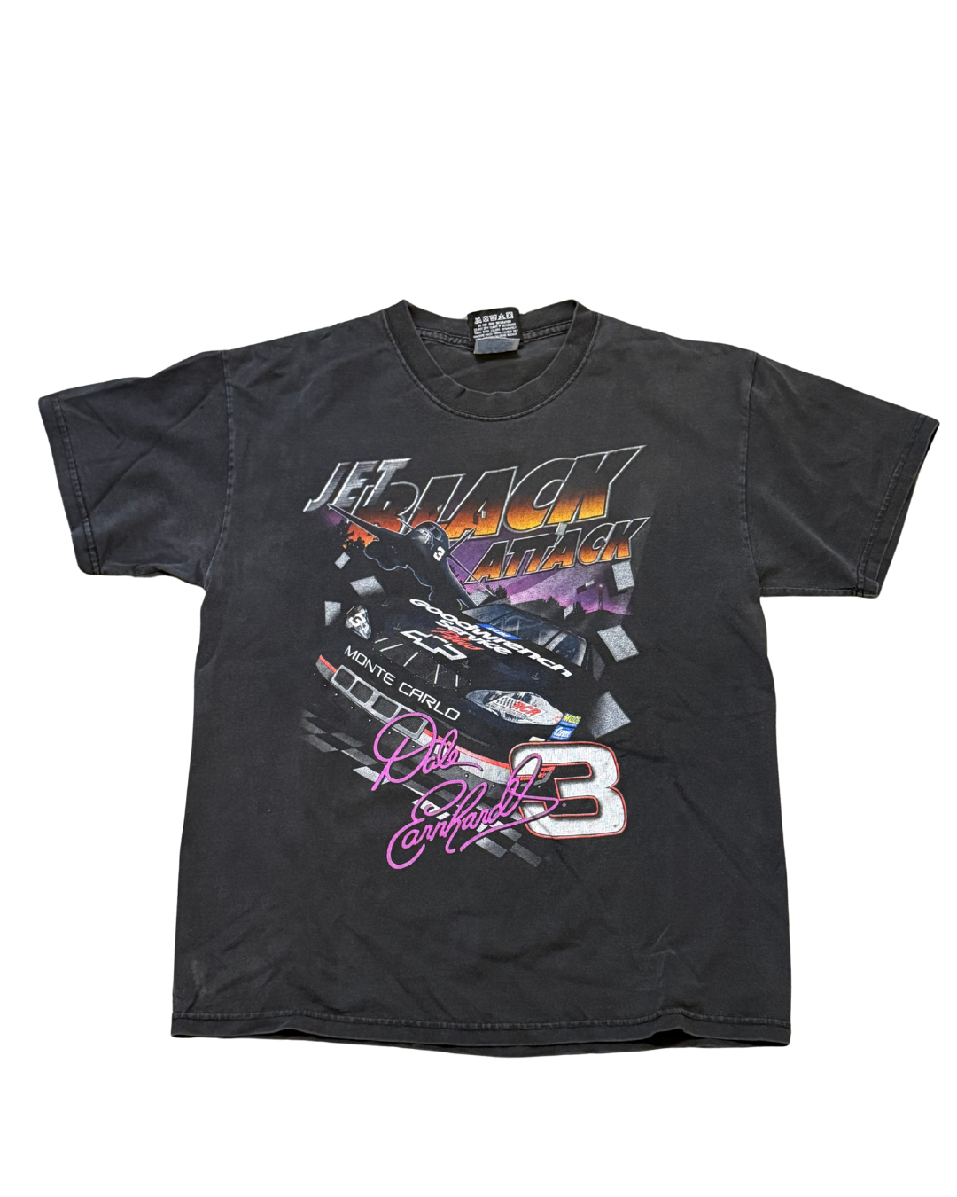 Vintage Chase Authentics rare Dale Earnhardt jet black attack NASCAR T-shirt -Medium