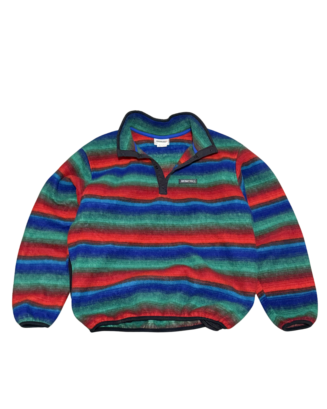 Vintage Obermeyer Boulder Striped Fleece Snap Pullover Men’s-L