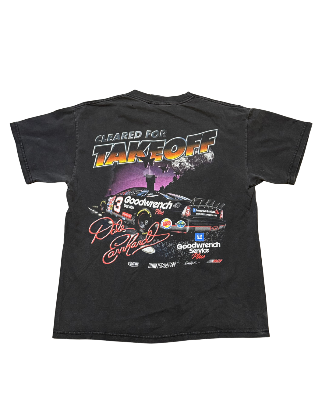 Vintage Chase Authentics rare Dale Earnhardt jet black attack NASCAR T-shirt -Medium