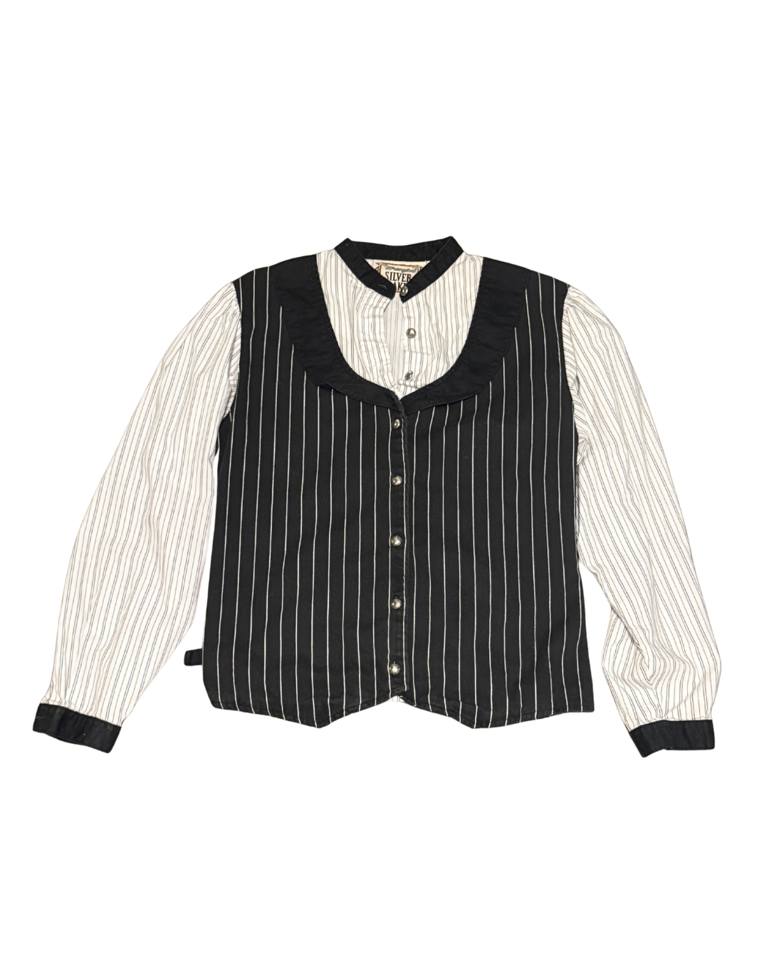 Wrangler Silver Lake Vintage women’s striped 2-1 vested western shirt size S/M