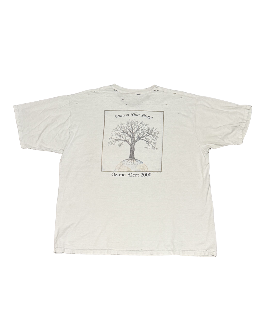 Vintage Distressed thrashed y2k “ozone alert, protect our planet” men’s XL