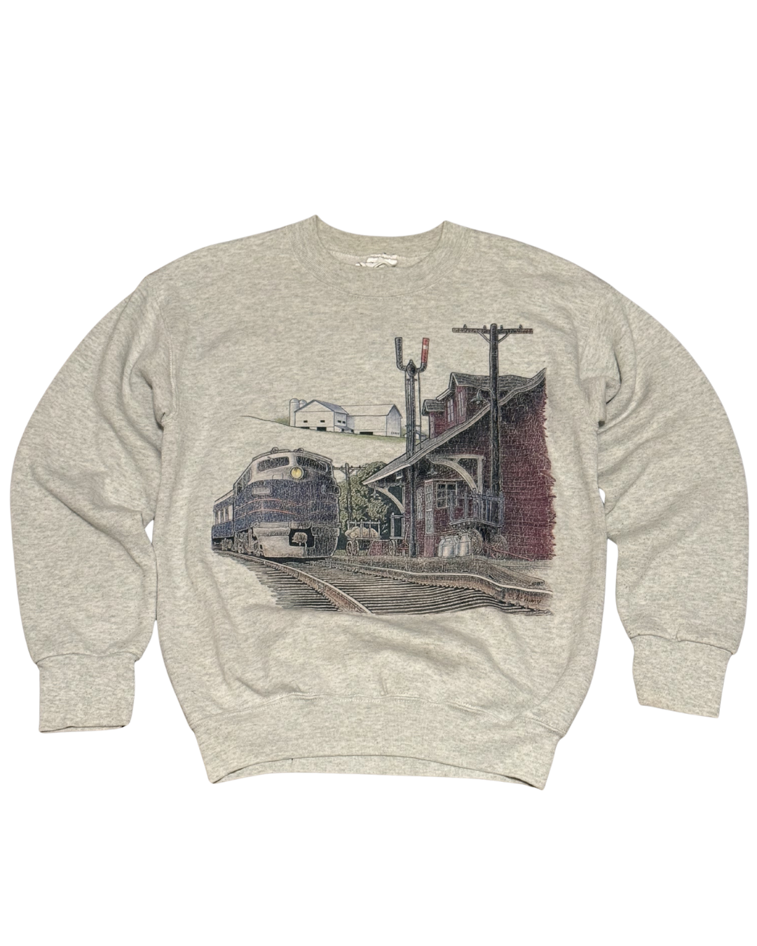 Vintage 90’s Train Station Sweatshirt Men’s size SMALL