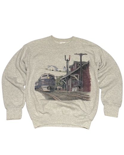 Vintage 90’s Train Station Sweatshirt Men’s size SMALL