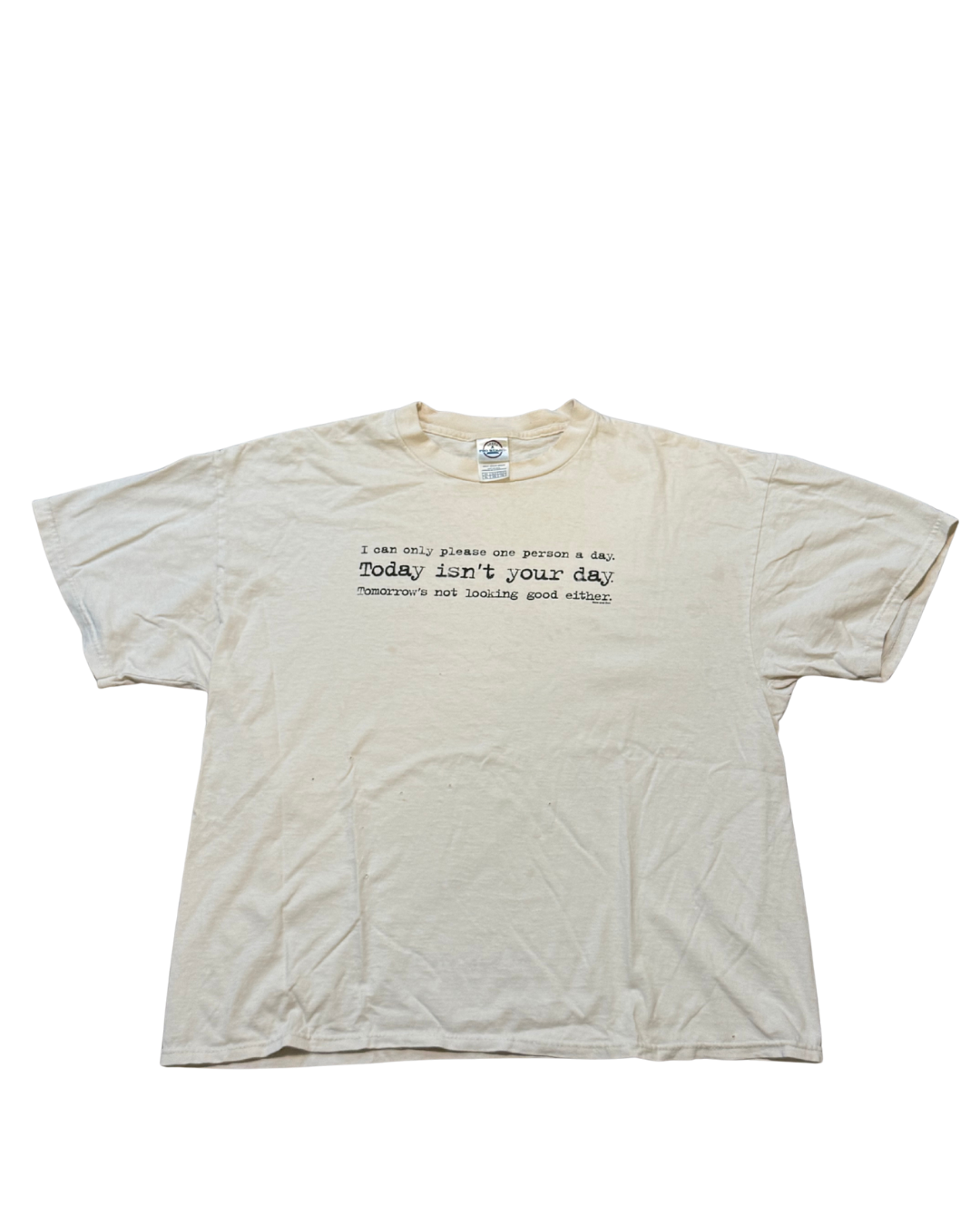 2000s white Delta joke, humor grungy text. -XL